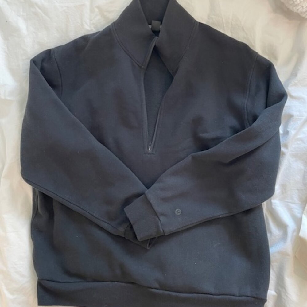 Lululemon Men's Black Steady State Half Zip Pullover Size Medium - Picture 3 of 5